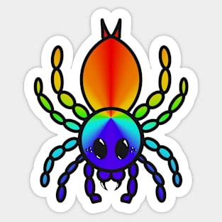 Colorful Cartoon Tarantula (Rainbow Sweep) Sticker